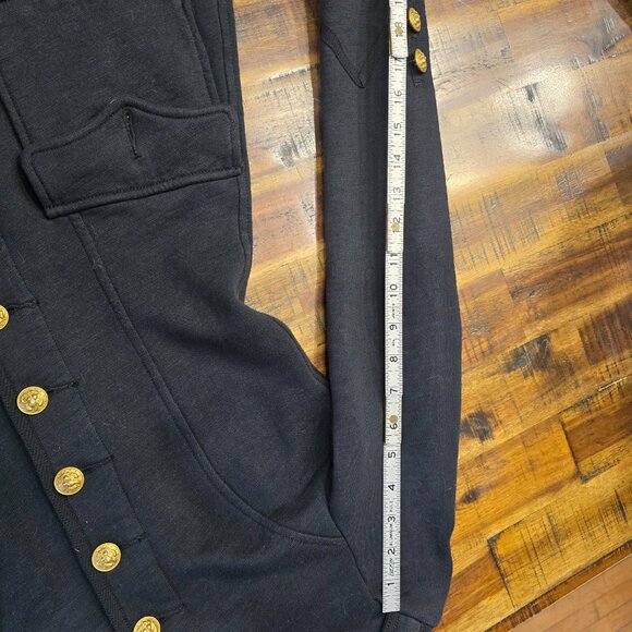 Denim & Supply Ralph Lauren black long officer's military style coat, size M - Picture 9 of 10